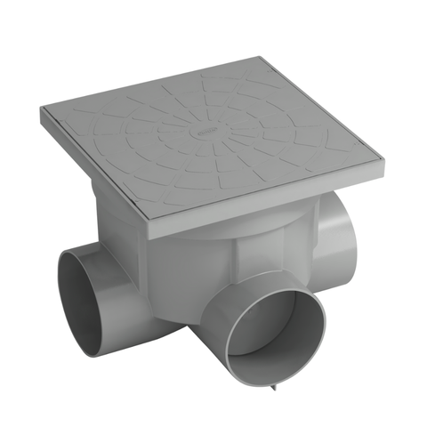 Caixa de Passagem e Inspeção de Esgoto Capacidade 7 Litros Cor Cinza Durín