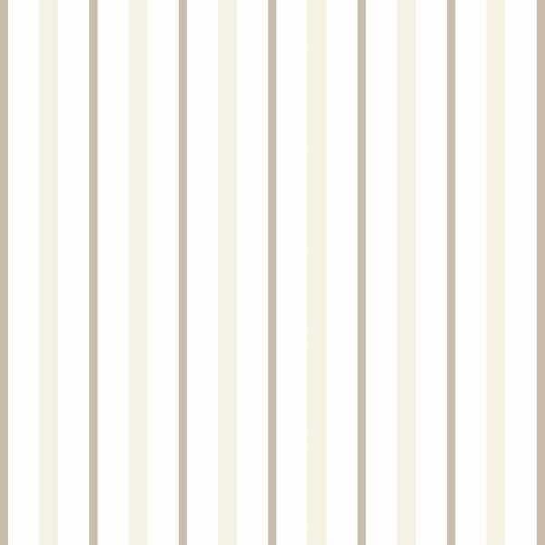 Papel De Parede Lavável Listrado Marrom E Branco 15m - 1