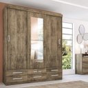 Ver imagem 1 de Guarda-Roupa Casal com Espelho 3 Portas 6 Gavetas Lisboa Genialflex
