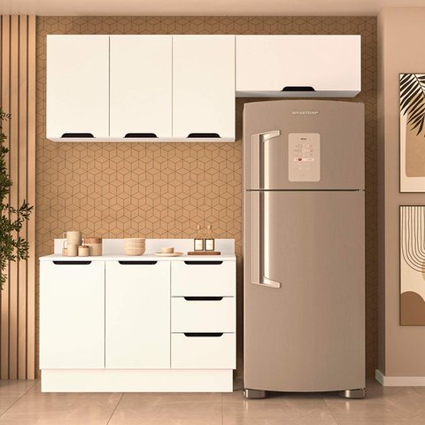 Armário de Cozinha Modulada Completa 3 Peças 200cm com Tampo 250069 Meena Politorno Móveis