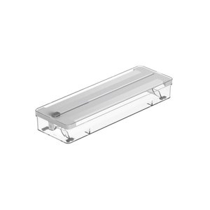 Organizador e Cortador de Rolos Duplo Clear Gavetas ou 37,5 X 12,5 X 5,5 Cm Branco