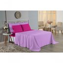 Ver imagem 4 de Jogo de Cama Casal Viúva Nobre 4 Peças Malha 100% Algodão - Lilás / Pink