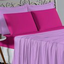 Ver imagem 3 de Jogo de Cama Casal Viúva Nobre 4 Peças Malha 100% Algodão - Lilás / Pink