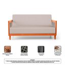 Ver mais imagens de Kit 02 Poltronas e 01 Sofá Samoa Madeira Maciça com Cordas Náutica Linho Rústico Areia - Desk
