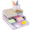Kit Porta Objetos Organizador de Escritório 8 Modulos Prime - Cristal - 2