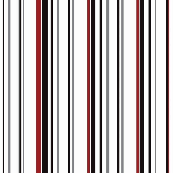 Papel De Parede Lavável Listrado Vermelho E Preto 6m - 1
