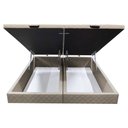 Ver imagem 3 de Base Box Baú para Cama Casal Queen 158x198cm Bipartido Liz S05 Suede Bordado Bege - Mpozenato