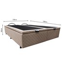 Ver imagem 4 de Base Box Baú para Cama Casal Queen 158x198cm Bipartido Liz S05 Suede Bordado Bege - Mpozenato
