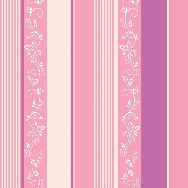 Papel De Parede Adesivo Lavável Listrado Rosa Claro 12m - 1