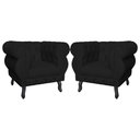 Ver imagem 1 de Kit 2 Poltronas Decorativa Sala Recepção Maya Suede Preto LM DECOR