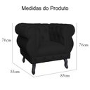 Ver imagem 7 de Kit 2 Poltronas Decorativa Sala Recepção Maya Suede Preto LM DECOR