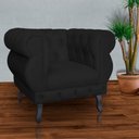 Ver imagem 2 de Kit 2 Poltronas Decorativa Sala Recepção Maya Suede Preto LM DECOR