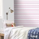 Ver imagem 3 de Papel De Parede Lavável Listrado Rosa Horizontal 9m