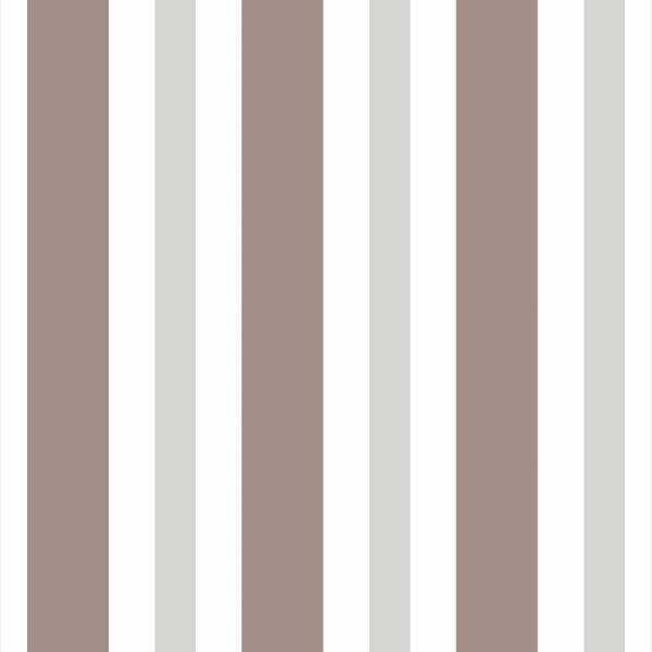 Papel De Parede Lavável Listrado Marrom E Cinza 9m - 1