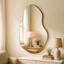 Ver imagem 6 de Espelho Grande Orgânico S/moldura Lapidado Decorativo Quanto Hall 90x60cm Moderno C/ Suporte Parede