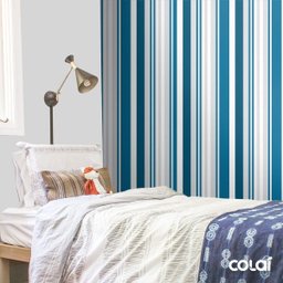 Papel De Parede Adesivo Lavável Listrado Azul Turquesa 12m - 3