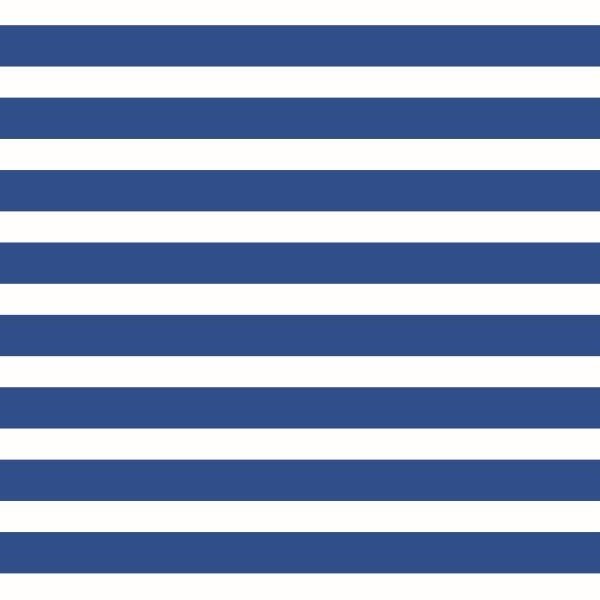 Papel De Parede Adesivo Lavável Listras Azul E Branca 12m - 1