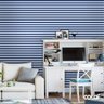 Papel De Parede Adesivo Lavável Listras Azul E Branca 12m - 2