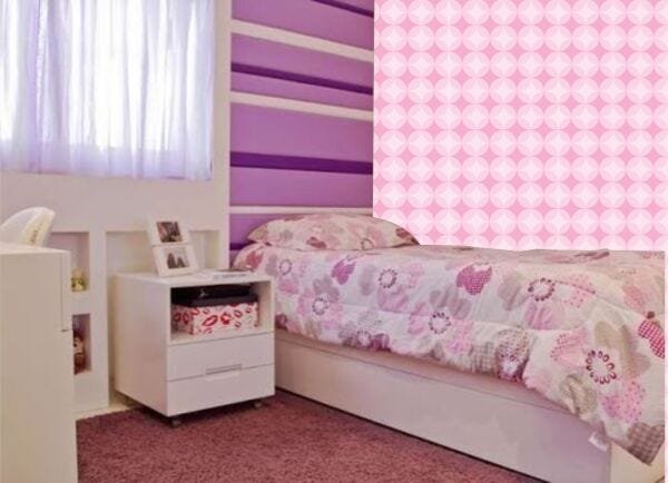 Adesivo Decorativo Abstrato 10 Rosa - Rolo com 1 Metro x 0,58cm - 1