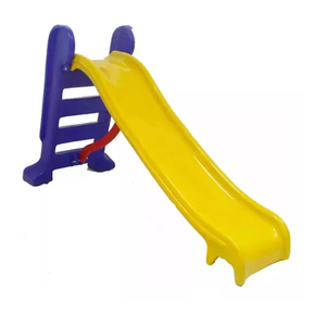 Brinquedoteca Quarto Infantil Escorregador Médio 3 Degraus Amarelo com Azul Valentina Brinquedos