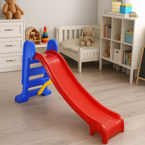 Coleção Quarto Infantil Escorregador Médio 3 Degraus Vermelho com Azul Valentina Brinquedos