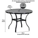 Ver imagem 6 de 6 Cadeiras e Mesa 80cm Tampo Ripado Alumínio Piscina Jardim para Àrea Piscina e Jardim Trama Origina