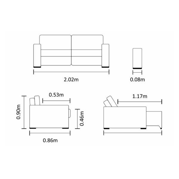 Sofá Cama Lipo Rústico - 202cm - 8