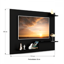 Ver imagem 3 de Painel para TV Até 43 Polegadas Denver 3 Prateleiras Preto - Jcarvalho