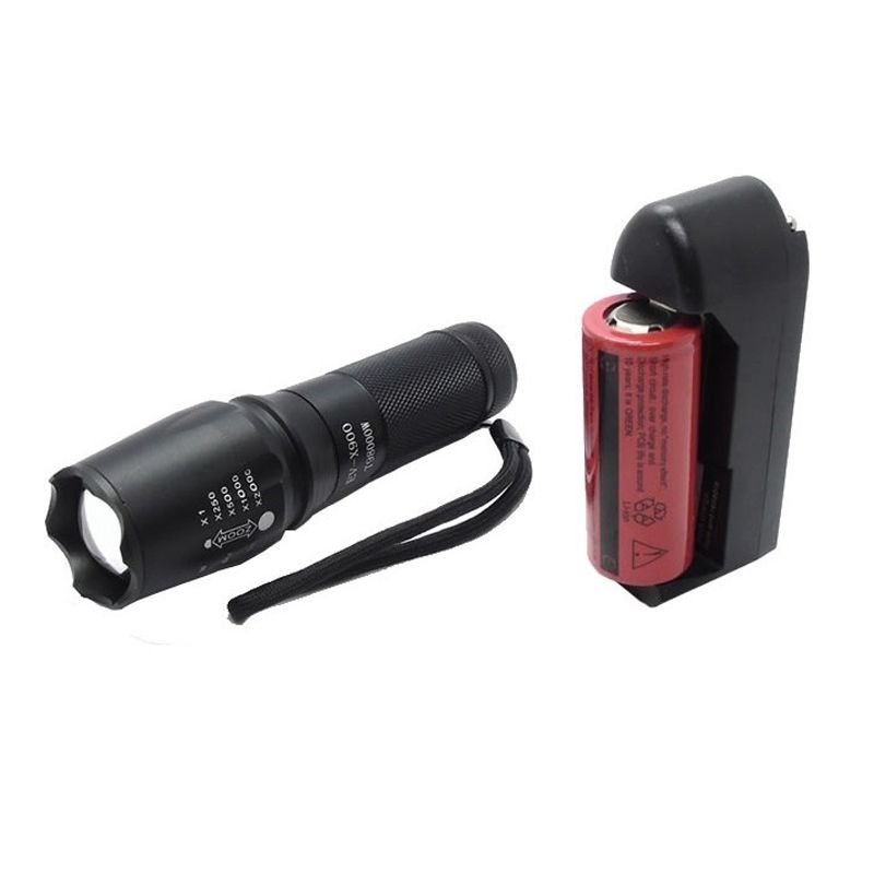 Lanterna X900 Shadowhank LED Zoom Strobo S.O.S Bateria Recarregável:Preto/Únissex/Único - 3