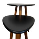 Ver imagem 4 de Kit Mesinha de Canto Pé Palito Retrô 37cm e 52cm Pés Madeira:preto