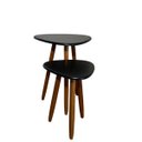 Ver imagem 1 de Kit Mesinha de Canto Pé Palito Retrô 37cm e 52cm Pés Madeira:preto