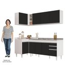 Ver imagem 7 de Armário de Cozinha Modulado de Canto Direito 4 Peças Cp42 com Pia Inox Branco-preto - Lumil
