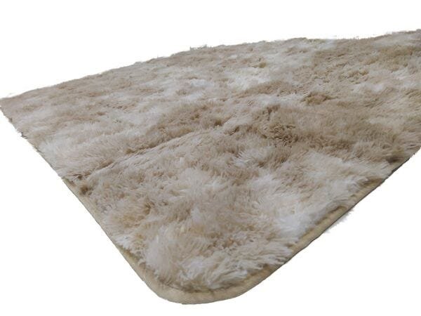 Tapete Sala Luxo Peludo Grande 2,00 x 3,00 - Bege Mesclado - 3