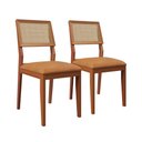 Ver imagem 1 de Conjunto 2 Cadeiras Vitoria Cinamomo Tec Corino Terracota com Tela