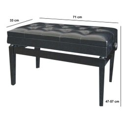 Banqueta,Banco com Assento para Duas Pessoas (74cm x 35cm) com Porta Livros,Ajuste de Altura,Couro Sin - 2
