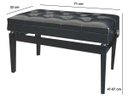 Ver imagem 2 de Banqueta,Banco com Assento para Duas Pessoas (74cm x 35cm) com Porta Livros,Ajuste de Altura,Couro Sin