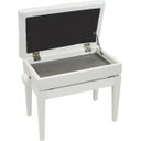 Ver imagem 4 de Banqueta,Banco com Porta Livros,Regulagem de Altura,Couro Sintético,Assento 55 Cm X 34 Cm,Luxo,Branco