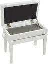 Ver imagem 4 de Banqueta,Banco com Porta Livros,Regulagem de Altura,Couro Sintético,Assento 55 Cm X 34 Cm,Luxo,Branco