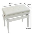 Ver imagem 3 de Banqueta,Banco com Porta Livros,Regulagem de Altura,Couro Sintético,Assento 55 Cm X 34 Cm,Luxo,Branco
