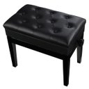 Ver imagem 1 de Banqueta,Banco com Porta Livros,Regulagem de Altura,Couro Sintético,Assento 55 Cm X 34 Cm,Luxo,Preto