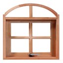Ver imagem 1 de Janela de Madeira Vitro Máximo Ar em Arco de Cedro Arana Bat.14 Cm-0.50(l)x0.50(a)