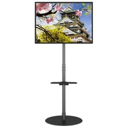 Estante,Suporte para Televisor,Tv 32"-65",Base Redonda Ferro e Bandeja - 9