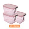 Kit 3 Caixas Organizadoras Rosa 29l Sanremo - 2