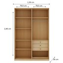 Ver imagem 2 de Conjunto de Closet Modulado 159cm com 3 Gavetas Infinity Genialflex