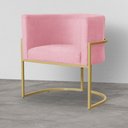 Ver imagem 1 de Poltrona para Sala de Estar com Base Metal Dourada Keren - Suede - Sv Decor: Rosa