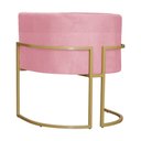 Ver imagem 4 de Poltrona para Sala de Estar com Base Metal Dourada Keren - Suede - Sv Decor: Rosa