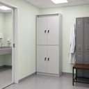 Ver imagem 5 de Kit 3 Armários Locker Guarda Volume 4 Portas com Chave Multiuso , Academia e Vestiário ME4204 Branco