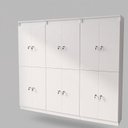 Ver imagem 2 de Kit 3 Armários Locker Guarda Volume 4 Portas com Chave Multiuso , Academia e Vestiário ME4204 Branco