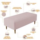 Ver imagem 6 de Kit 02 Puffs Bali W01 Pés Palito 120x50 Cm Suede Rosê