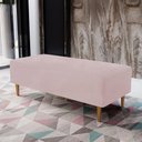 Ver mais imagens de Kit 02 Puffs Bali W01 Pés Palito 120x50 Cm Suede Rosê